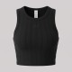 YOGA Aspire Ribbed Cropped Tank Top in Black