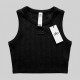YOGA Aspire Ribbed Cropped Tank Top in Black