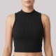 YOGA Aspire Ribbed Cropped Tank Top in Black