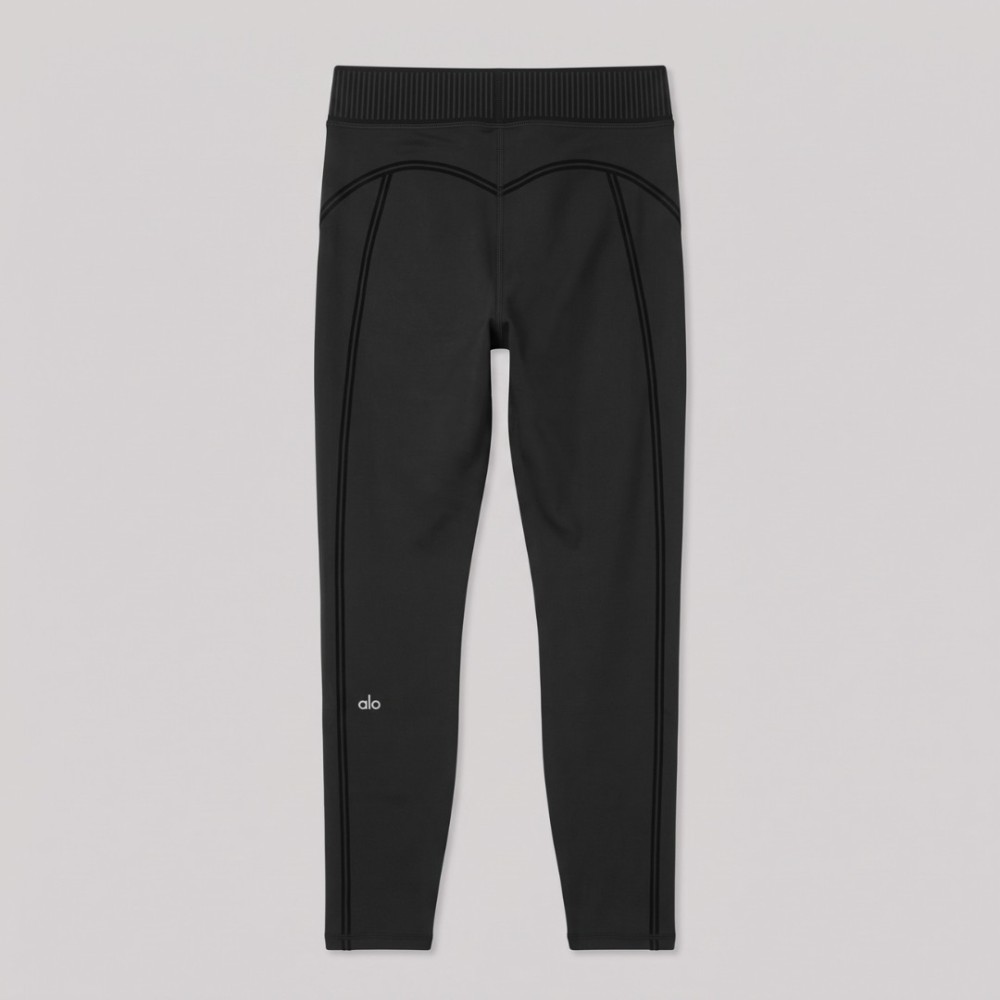 Yoga Airlift High-Waist 7/8 Line Up Set in Black Yoga Airlift High-Waist 7/8 Line Up Set in Black