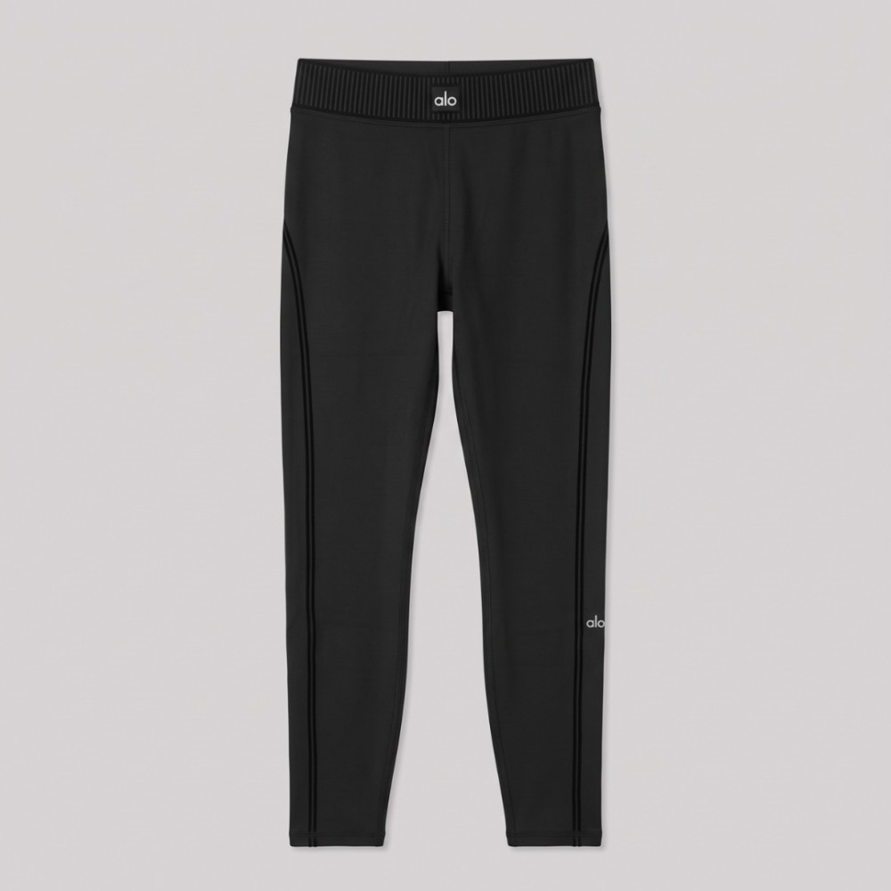 Yoga Airlift High-Waist 7/8 Line Up Set in Black Yoga Airlift High-Waist 7/8 Line Up Set in Black