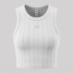 YOGA Aspire Ribbed Cropped Tank Top in White YOGA Aspire Ribbed Cropped Tank Top in White