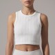 YOGA Aspire Ribbed Cropped Tank Top in White YOGA Aspire Ribbed Cropped Tank Top in White