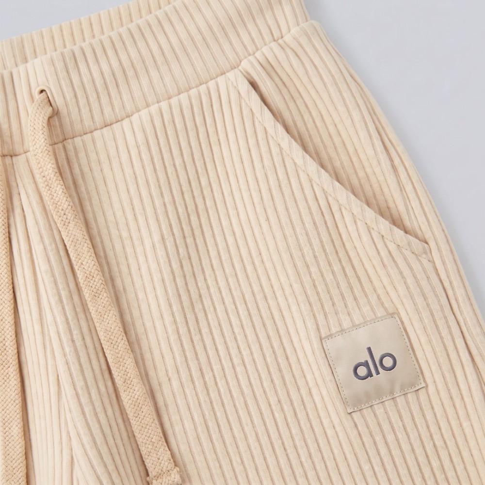 Ribbed Cropped Tank Top & Wide-Leg Drawstring Pants Two-Piece Set