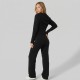 Ribbed Knit Cropped Zip Hoodie & Relaxed Joggers Set Black Ribbed Knit Cropped Zip Hoodie & Relaxed Joggers Set Black