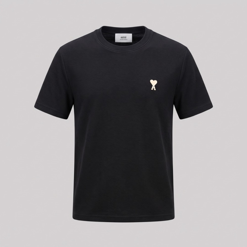 Ami de Coeur Embroidered Cotton T-Shirt in Black Ami de Coeur Embroidered Cotton T-Shirt in Black