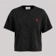 Textured Embroidered T-Shirt in Black Textured Embroidered T-Shirt in Black