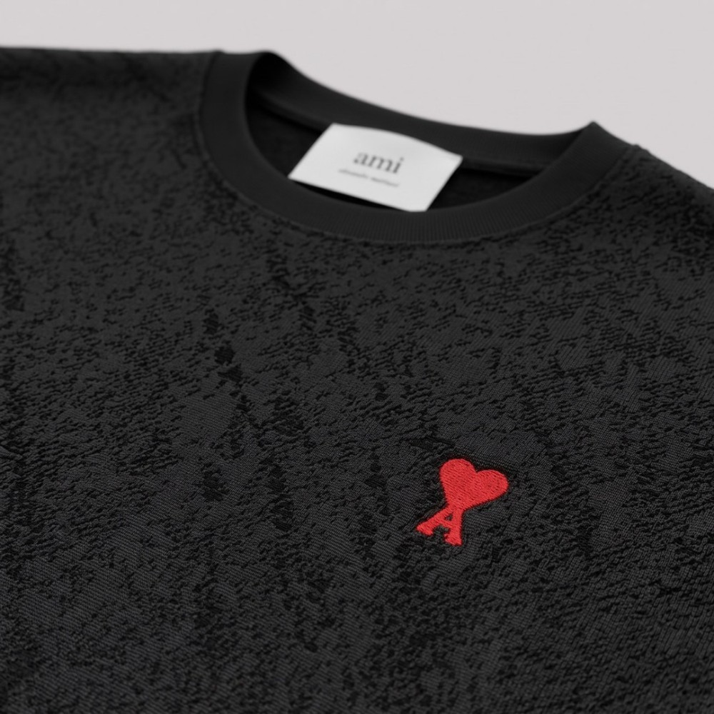 Textured Embroidered T-Shirt in Black Textured Embroidered T-Shirt in Black