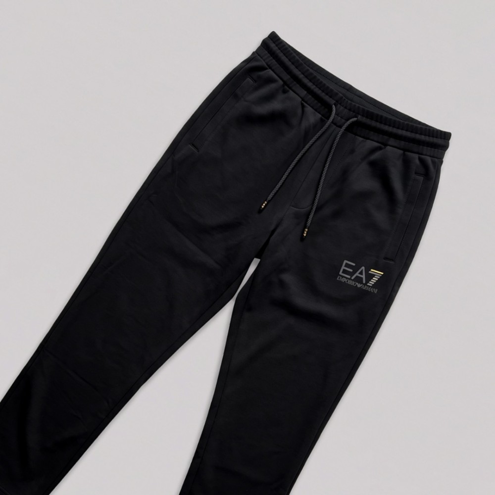 EA7 Signature Black Full-Zip Tracksuit Set