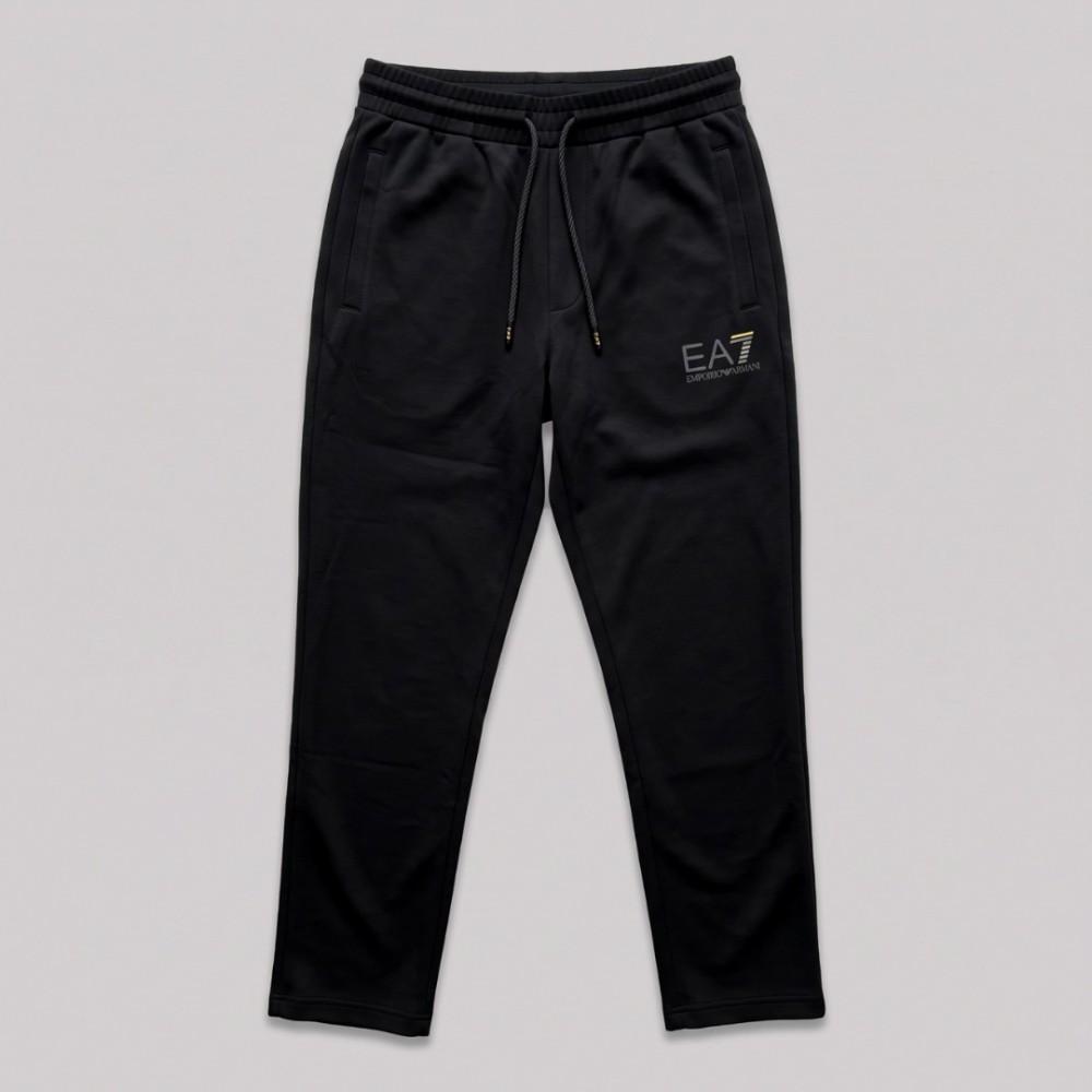 EA7 Signature Black Full-Zip Tracksuit Set