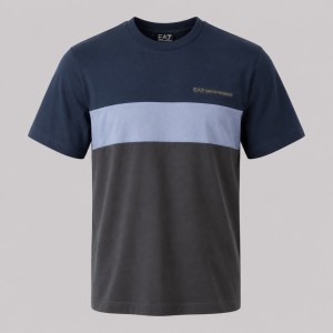 Athletic Colour Block Cotton Blend Crew Neck T-Shirt