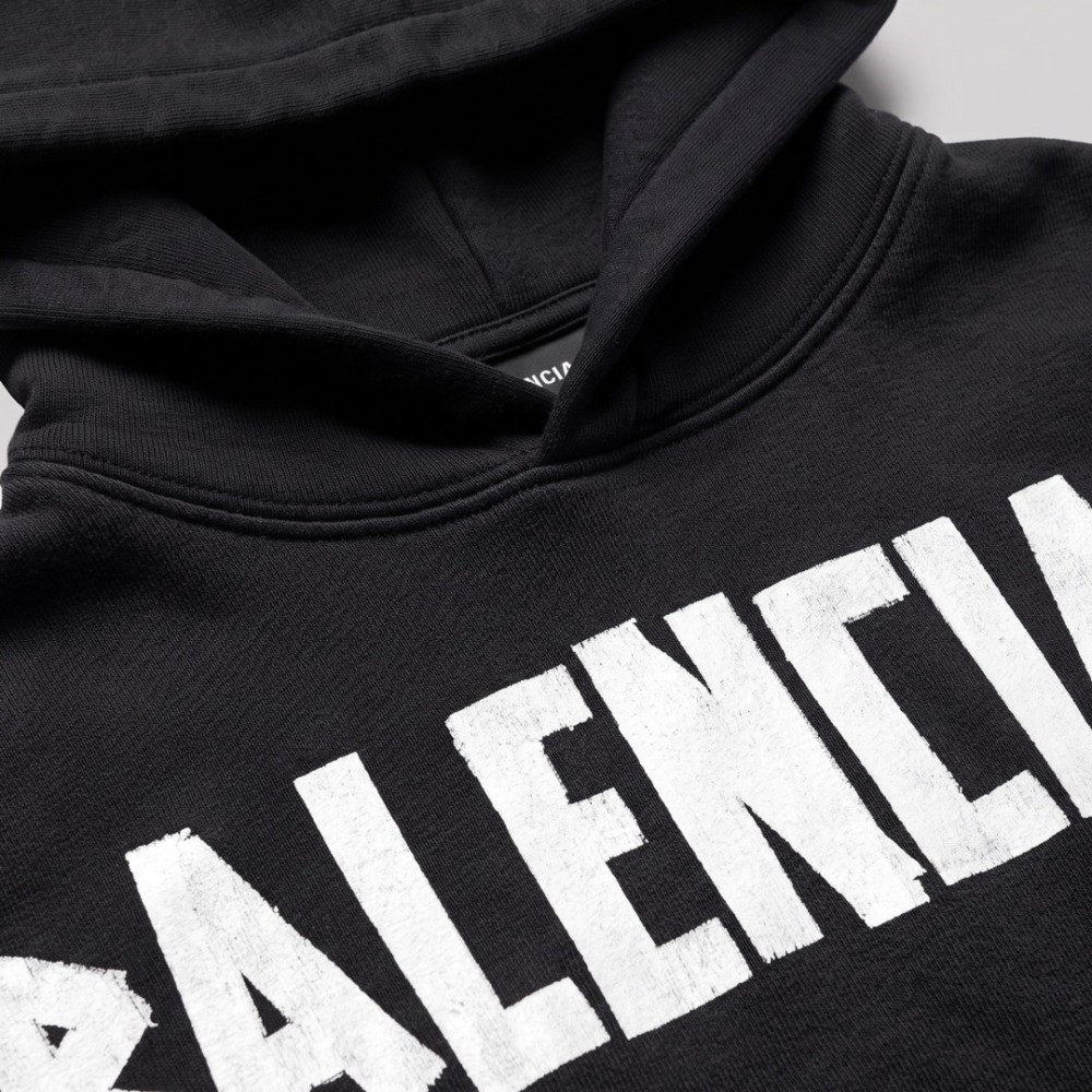 Distressed Tape Logo Hoodie