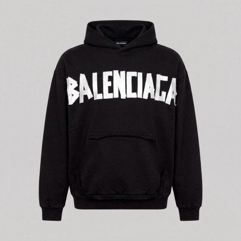 Distressed Tape Logo Hoodie