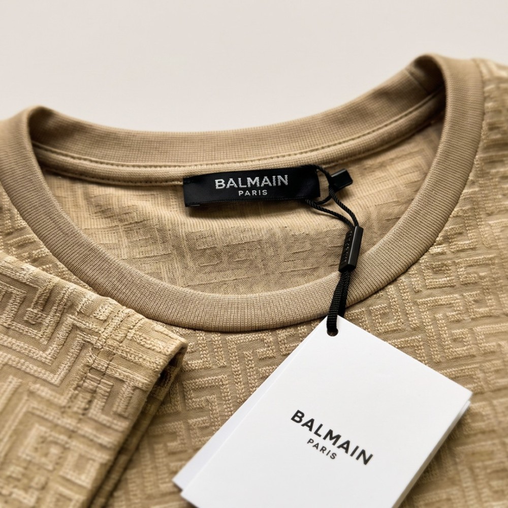 Textured T-Shirt in Champagne Gold Textured T-Shirt in Champagne Gold