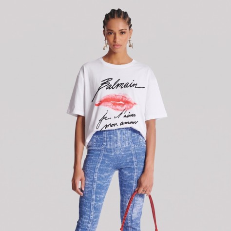 Women Kiss-Print Short-Sleeve T-Shirt Women Kiss-Print Short-Sleeve T-Shirt