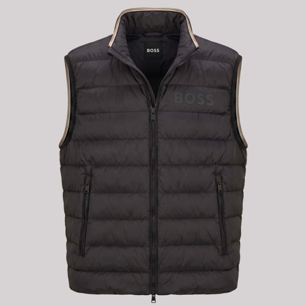 Quilted Water-Repellent Vest Black Quilted Water-Repellent Vest Black
