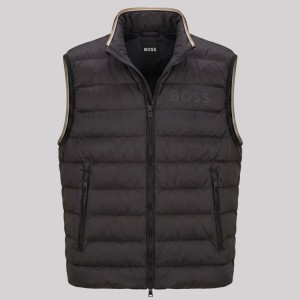 Quilted Water-Repellent Vest Black