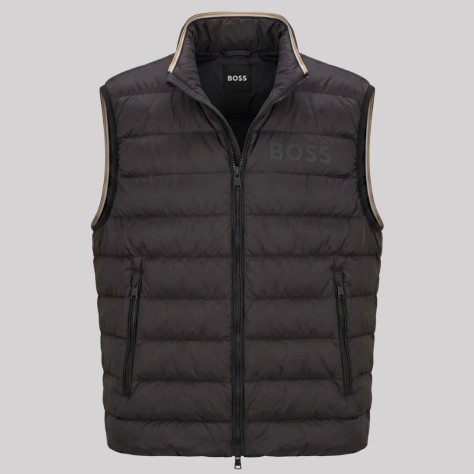Quilted Water-Repellent Vest Black