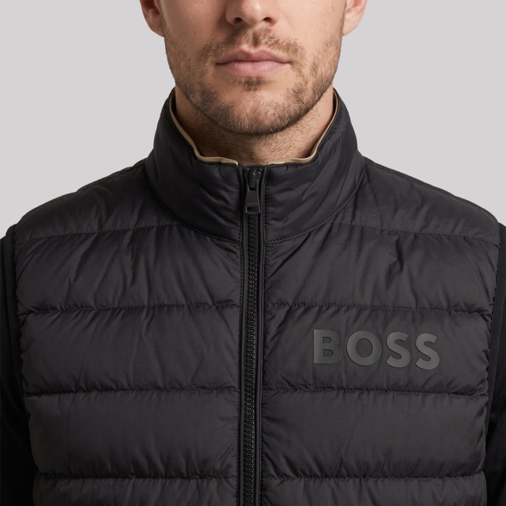 Quilted Water-Repellent Vest Black Quilted Water-Repellent Vest Black