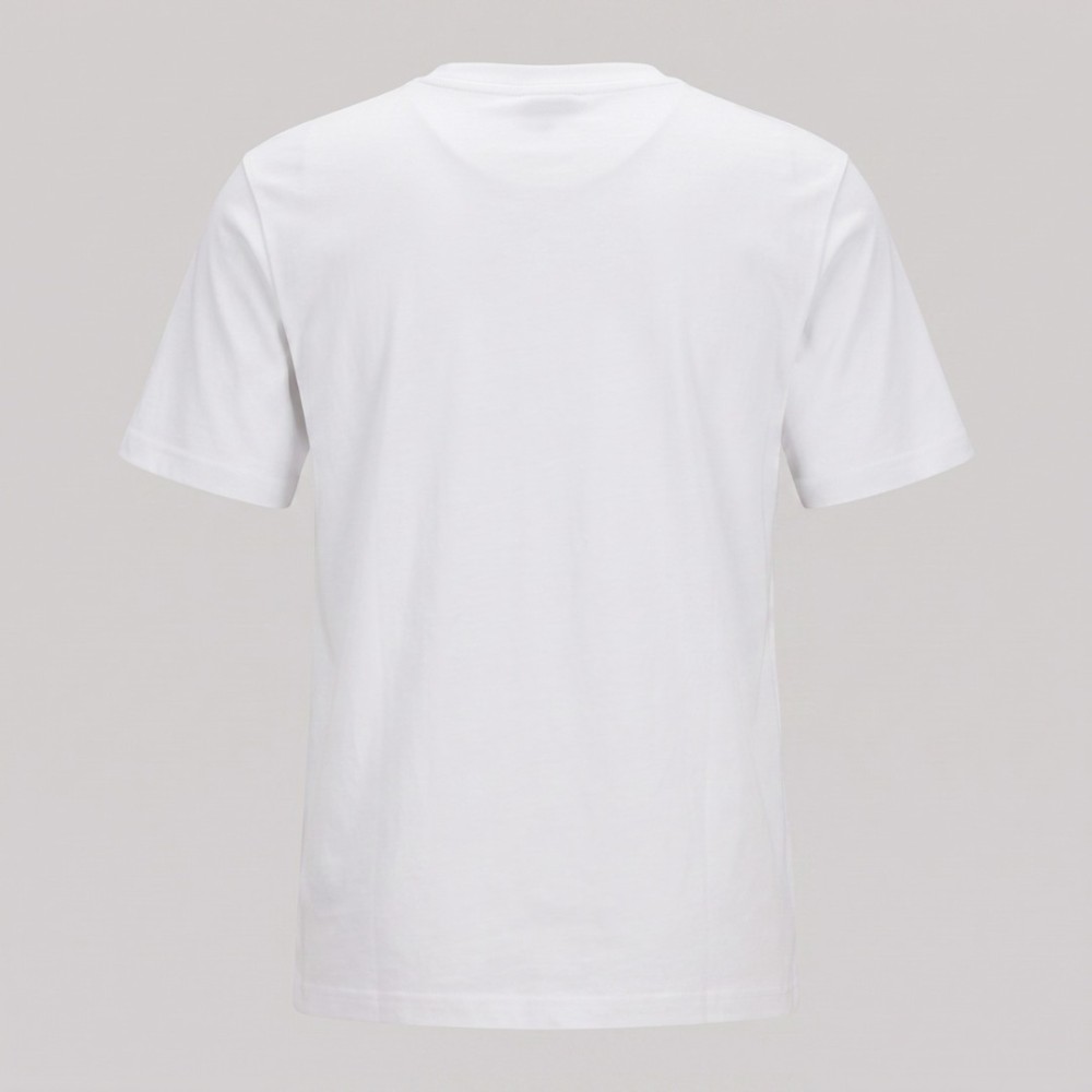 Normal-Fit Embroidered White T-Shirt