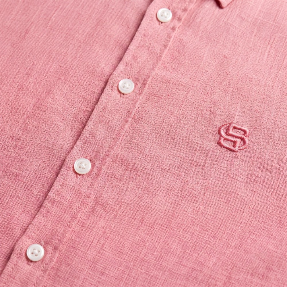 H-Roan Button-Down Slim-Fit Shirt Rose