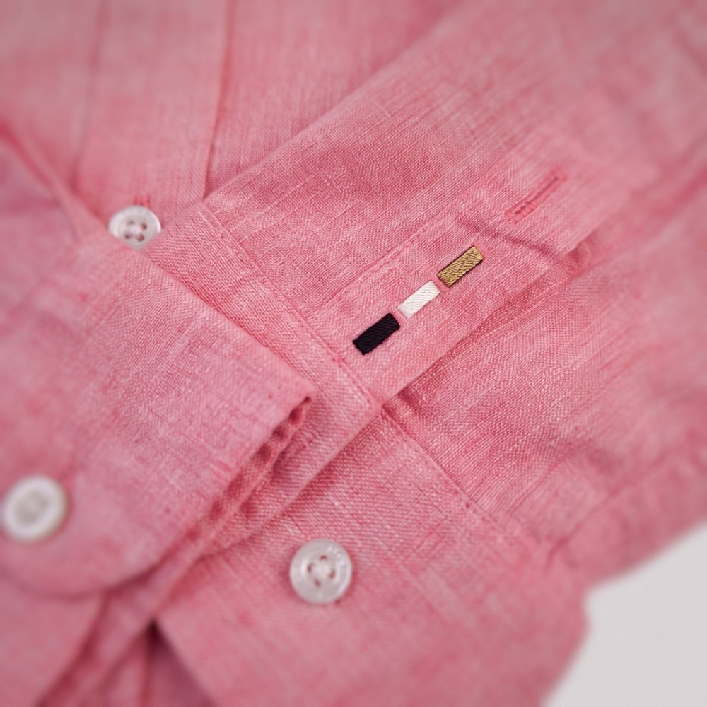 H-Roan Button-Down Slim-Fit Shirt Rose