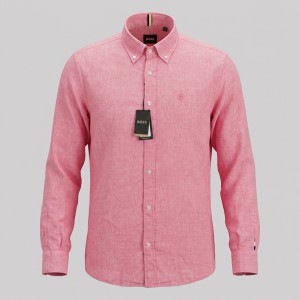 H-Roan Button-Down Slim-Fit Shirt Rose
