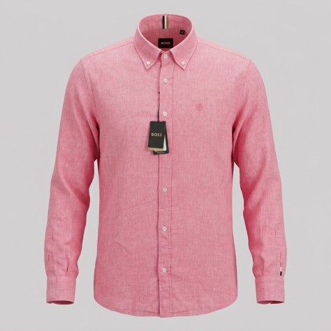 H-Roan Button-Down Slim-Fit Shirt Rose