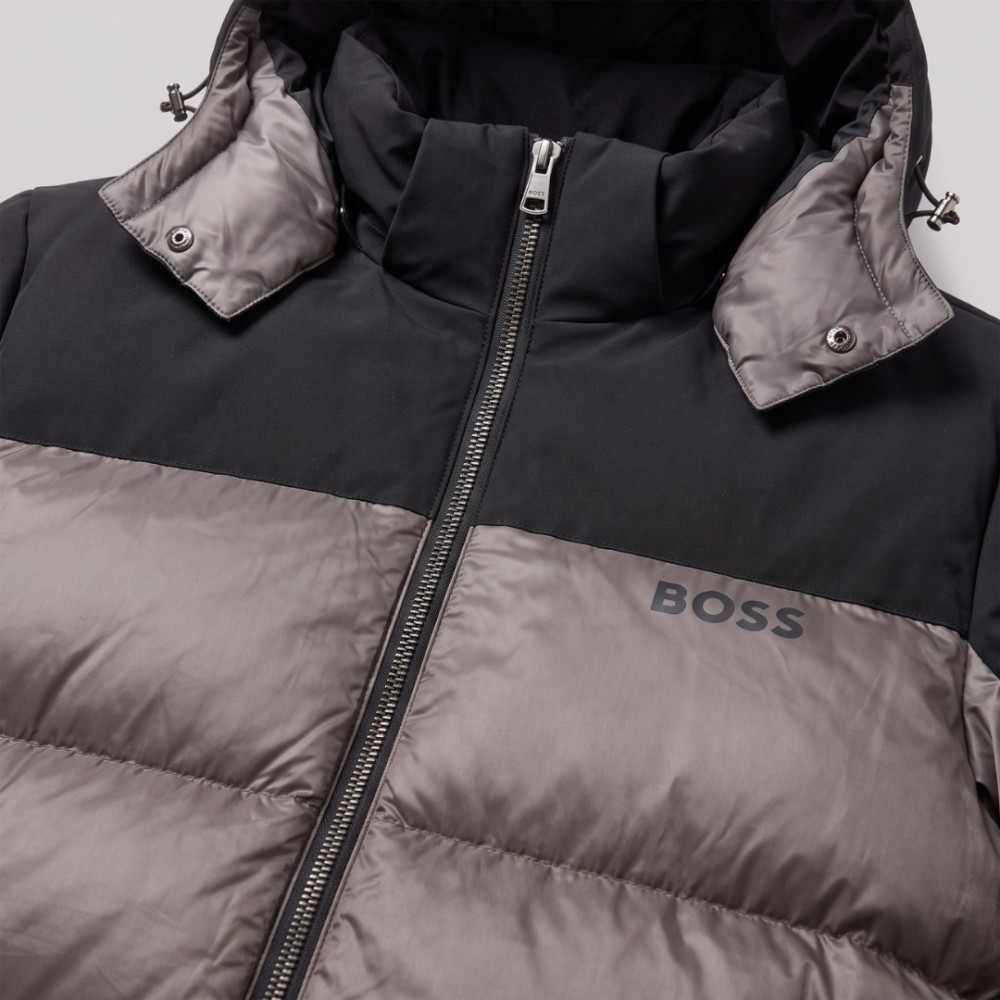 Urban Contrast Two-Tone Hooded Puffer Jacket Urban Contrast Two-Tone Hooded Puffer Jacket