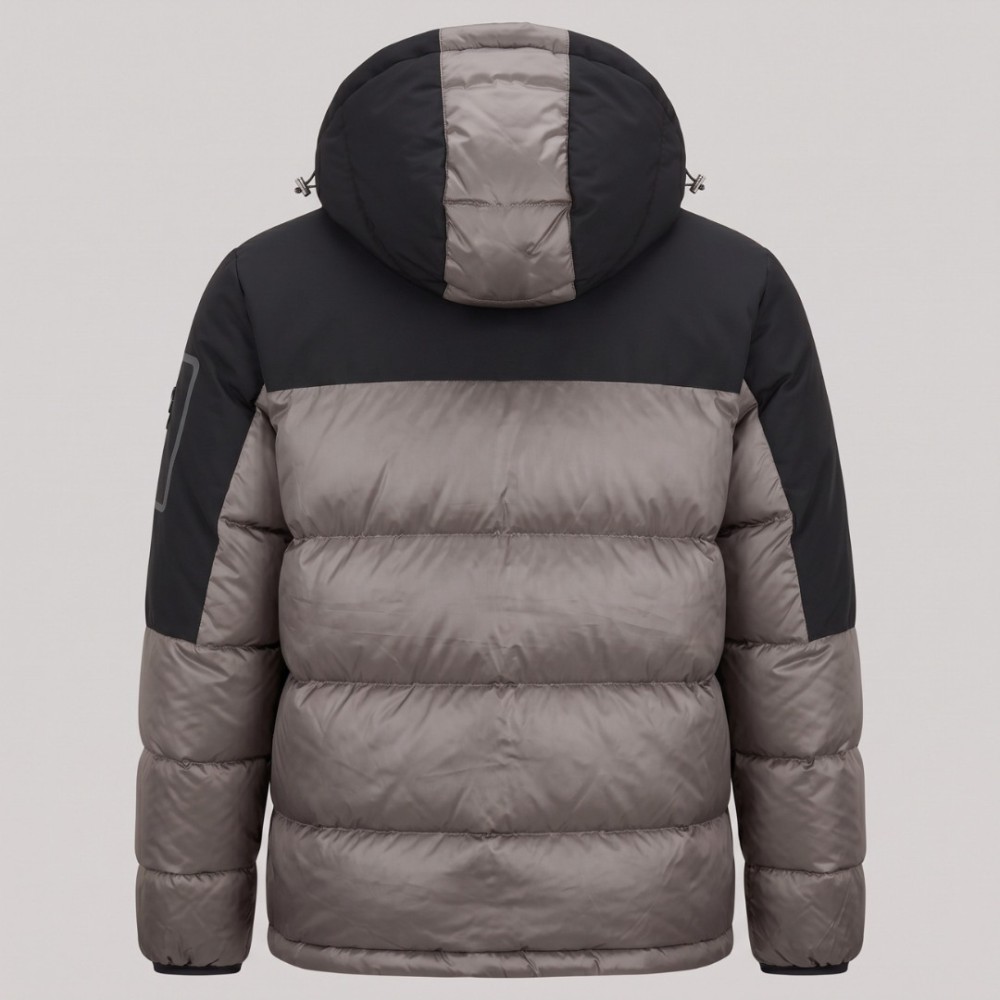 Urban Contrast Two-Tone Hooded Puffer Jacket Urban Contrast Two-Tone Hooded Puffer Jacket