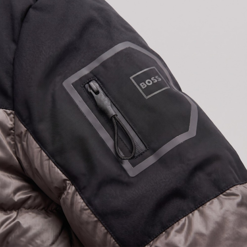 Urban Contrast Two-Tone Hooded Puffer Jacket Urban Contrast Two-Tone Hooded Puffer Jacket