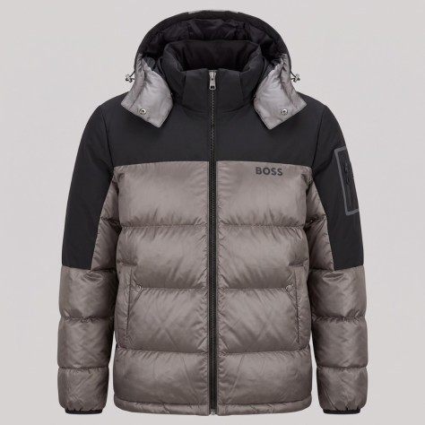 Urban Contrast Two-Tone Hooded Puffer Jacket