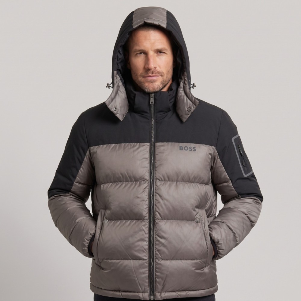 Urban Contrast Two-Tone Hooded Puffer Jacket Urban Contrast Two-Tone Hooded Puffer Jacket