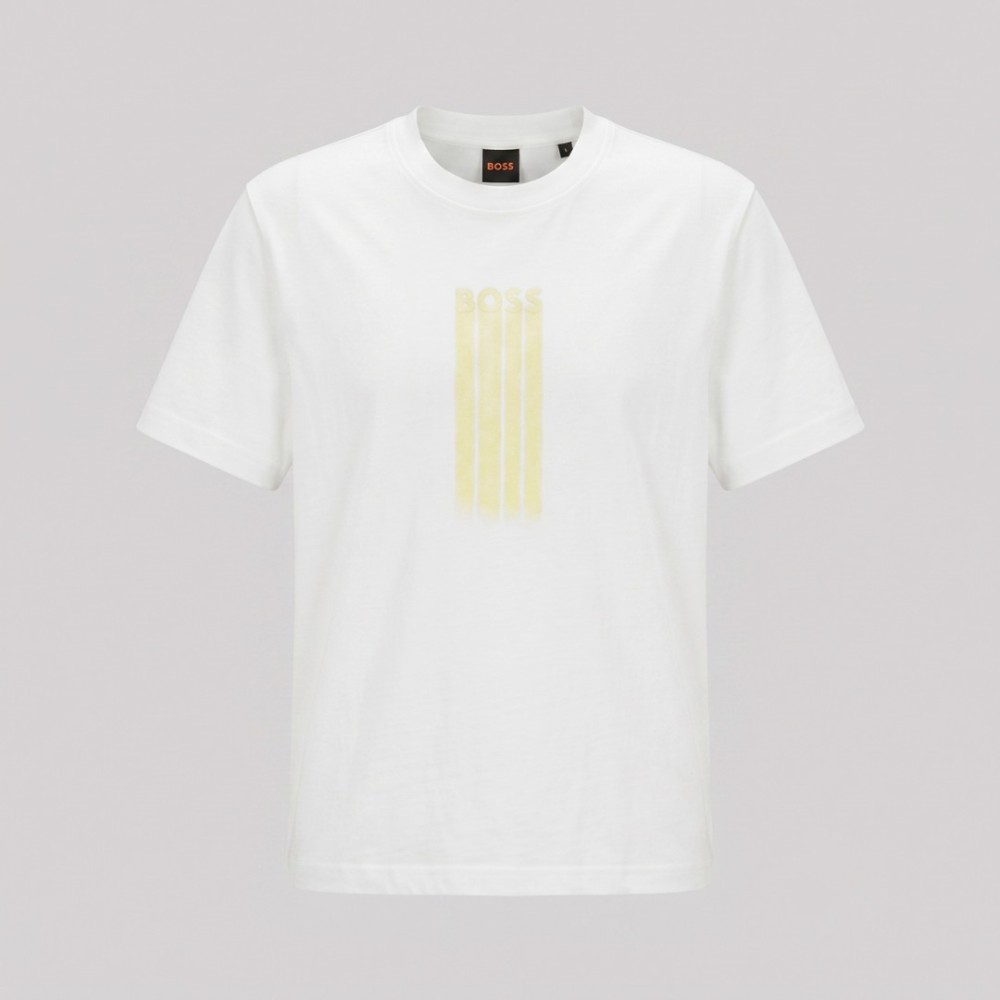 Stretch-Cotton T-Shirt With Logo Detail White Stretch-Cotton T-Shirt With Logo Detail White