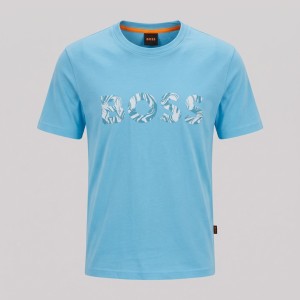 Signature Marble Logo T-Shirt Sky Blue