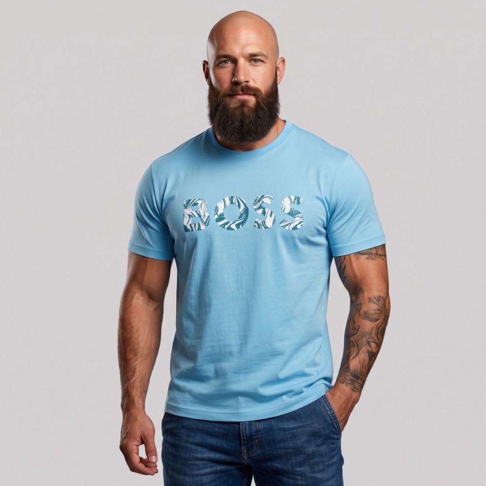 Signature Marble Logo T-Shirt Sky Blue Signature Marble Logo T-Shirt Sky Blue
