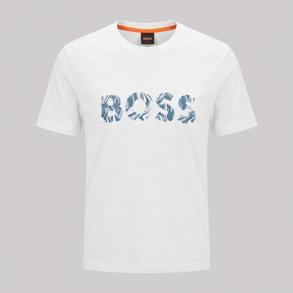 Signature Marble Logo T-Shirt White Blue Signature Marble Logo T-Shirt White Blue