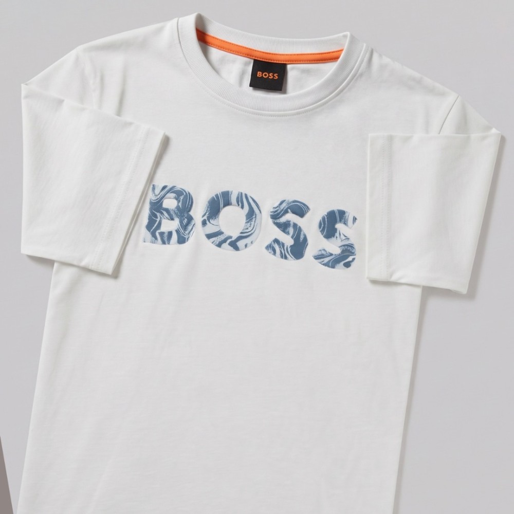 Signature Marble Logo T-Shirt White Blue Signature Marble Logo T-Shirt White Blue