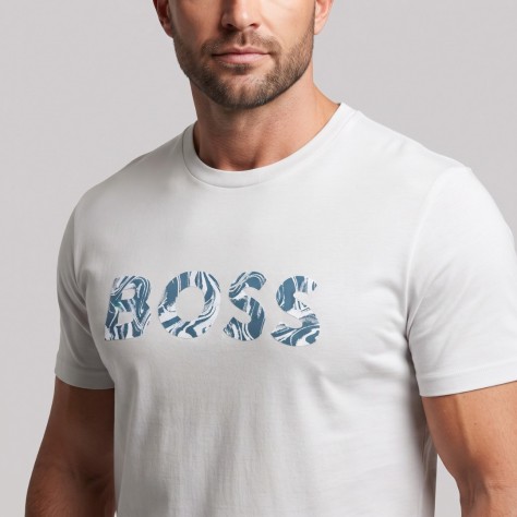 Signature Marble Logo T-Shirt White Blue Signature Marble Logo T-Shirt White Blue