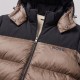 Urban Contrast Two-Tone Hooded Puffer Jacket Beige Urban Contrast Two-Tone Hooded Puffer Jacket Beige