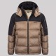 Urban Contrast Two-Tone Hooded Puffer Jacket Beige Urban Contrast Two-Tone Hooded Puffer Jacket Beige