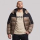 Urban Contrast Two-Tone Hooded Puffer Jacket Beige Urban Contrast Two-Tone Hooded Puffer Jacket Beige
