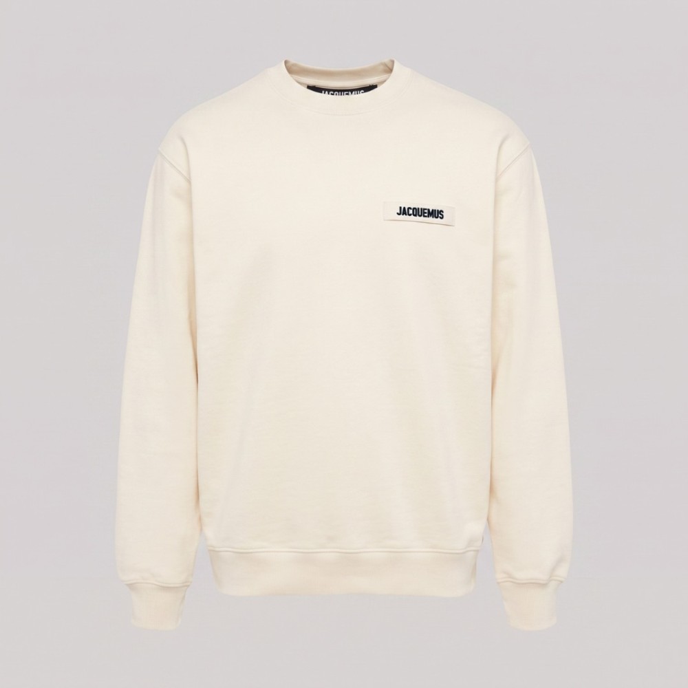 Logo-Patch Sweater Cream