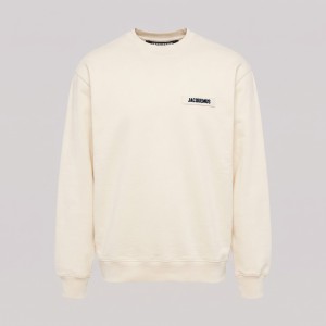 Logo-Patch Sweater Cream