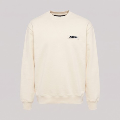Logo-Patch Sweater Cream
