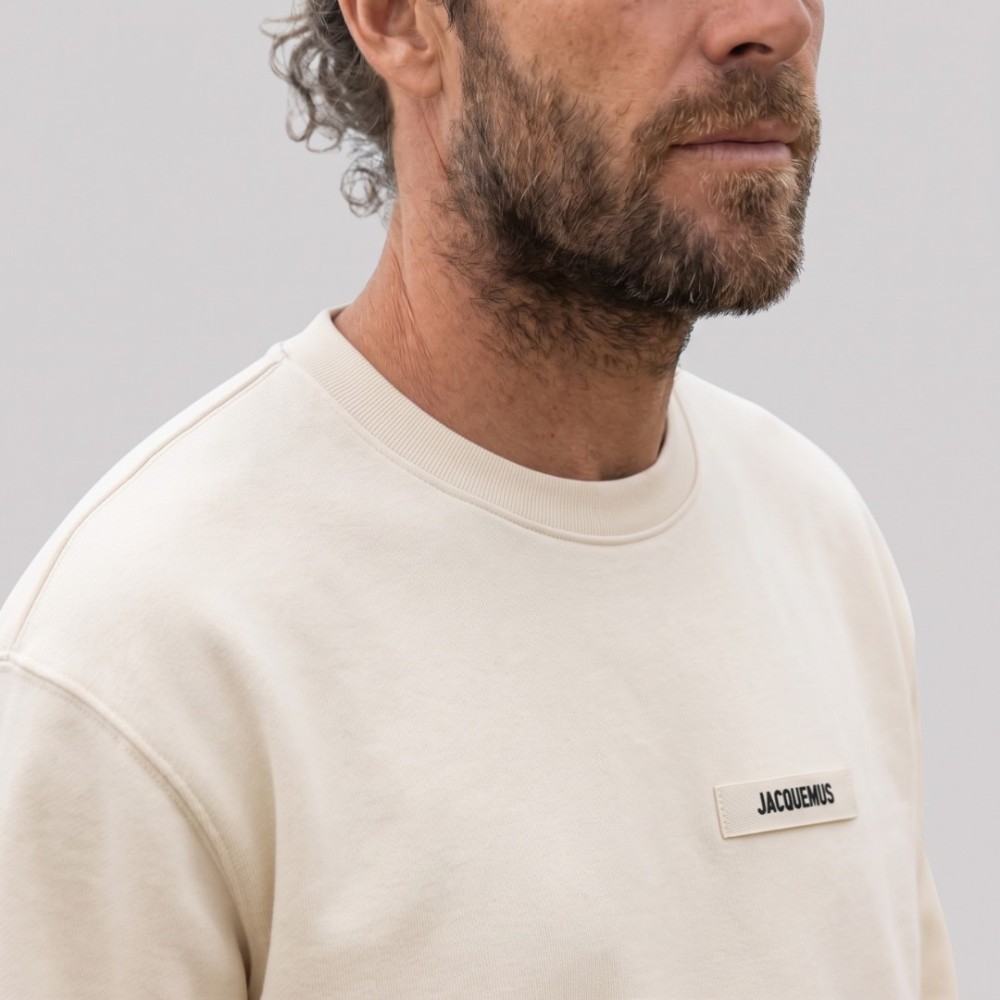 Logo-Patch Sweater Cream