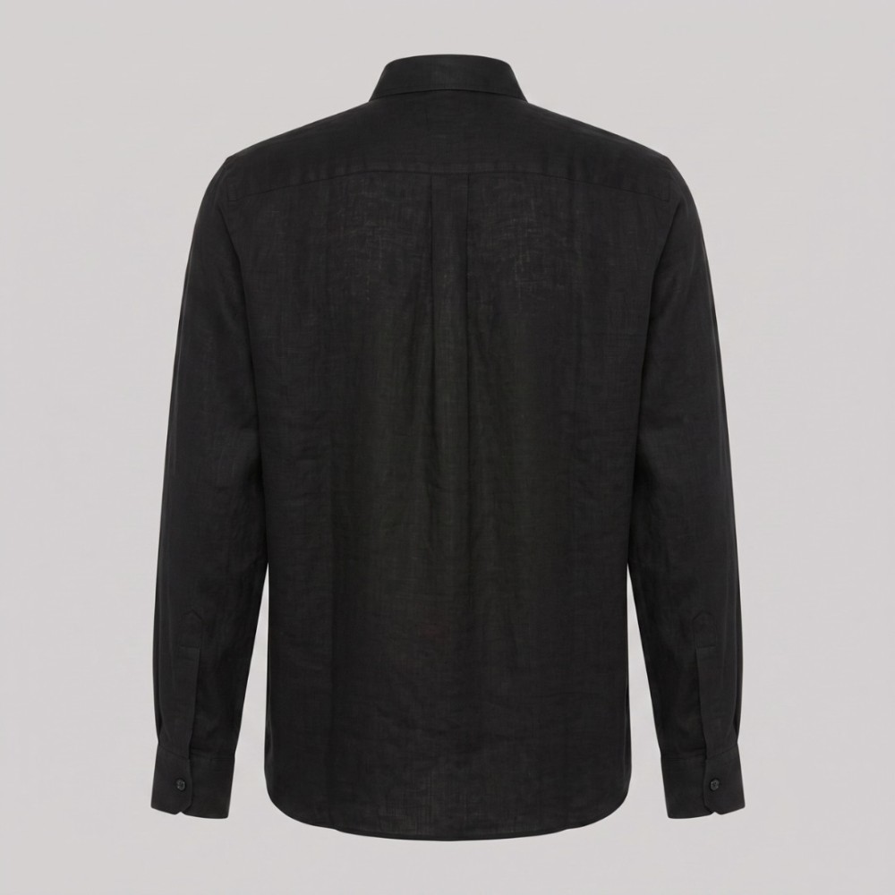 Black Linen Button-Down Shirt Black Linen Button-Down Shirt