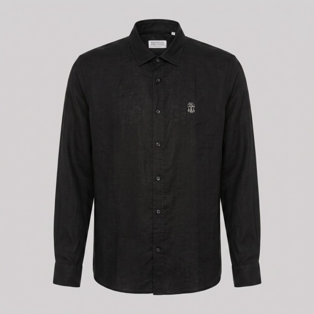 Black Linen Button-Down Shirt Black Linen Button-Down Shirt