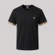 Check Trim Cotton T-Shirt Black Check Trim Cotton T-Shirt Black