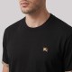 Check Trim Cotton T-Shirt Black Check Trim Cotton T-Shirt Black